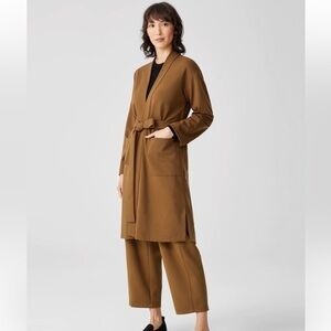 EILEEN FISHER STRETCH PONTE BELTED CARDIGAN JACKET IN HAZEL NWT
